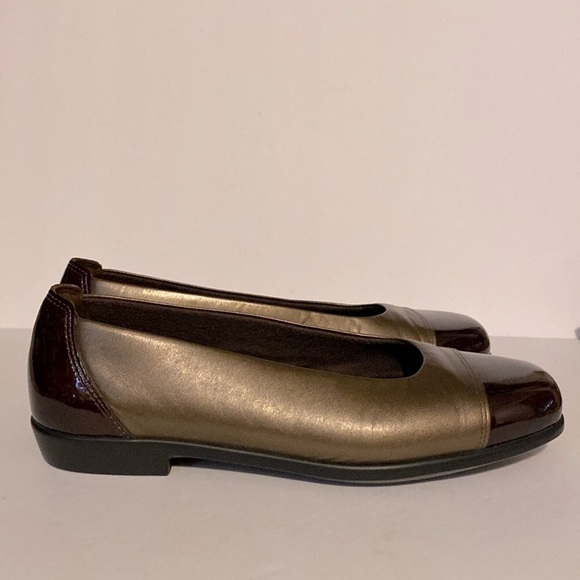 SAS Tripad Coco Bronze/Brown Leather & Patent Leather Ballet Flats - Picture 5 of 11
